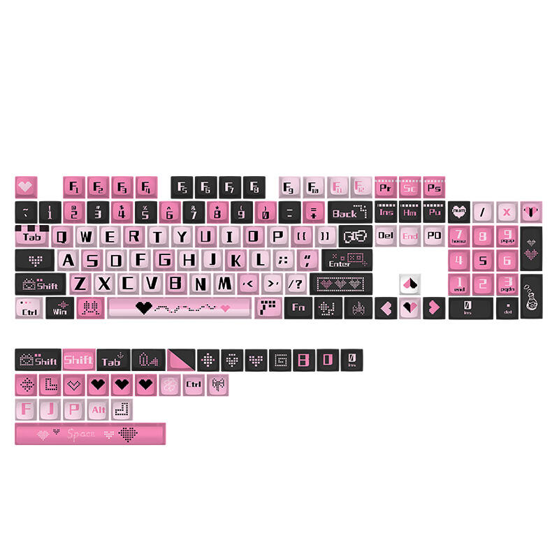 Falling in Love with Pink 104+27 XDA-like Profile Keycap Set Cherry MX PBT Dye-subbed for Mechanical Gaming Keyboard